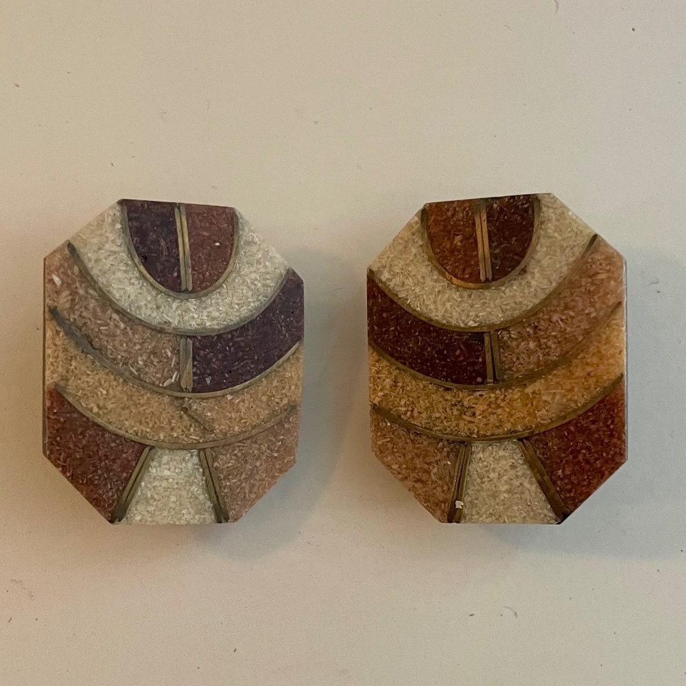 Vintage (70's) Clip on Stone Look Earrings